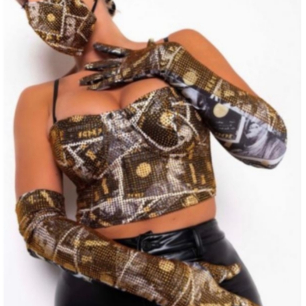 AKIRA Cash Rules Rhinestone Corset